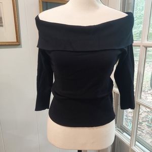 LOFT off the shoulder clack knit top